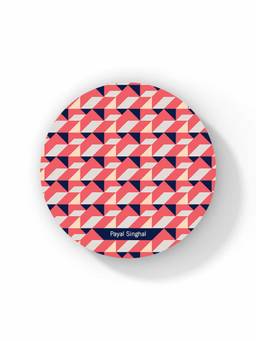 Macmerise - Payal Singhal Coral Navy Pattern Circular Coaster