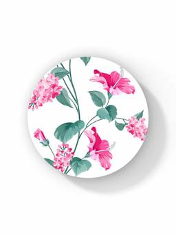 Macmerise - SK Hibiscus Blush Pattern Circular Coaster