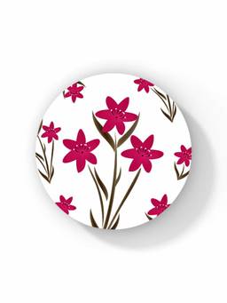 Macmerise - SK Zephyr Pink Lily Pattern Circular Coaster