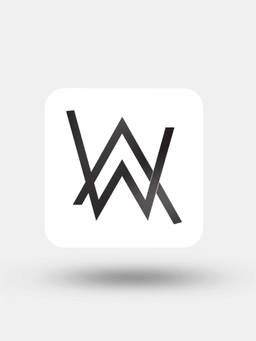 Macmerise - Alan Walker White Logo Pattern Square Coaster
