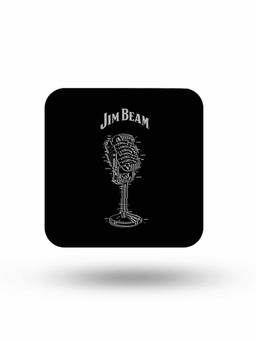 Macmerise - Jim Beam Retro Mic Pattern Square Coaster