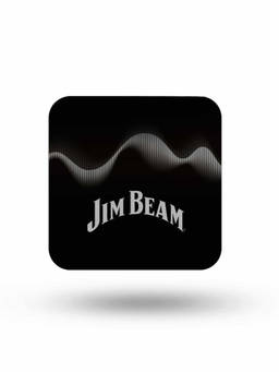Macmerise - Jim Beam Sound Waves Pattern Square Coaster