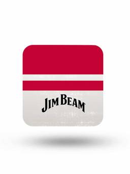 Macmerise - Jim Beam White Stripes Pattern Square Coaster
