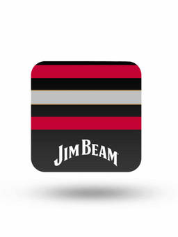 Macmerise - Jim Beam Black Stripes Pattern Square Coaster
