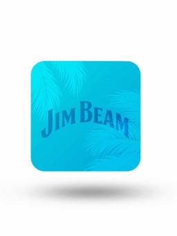 Macmerise - Jim Beam Palms Blue Pattern Square Coaster