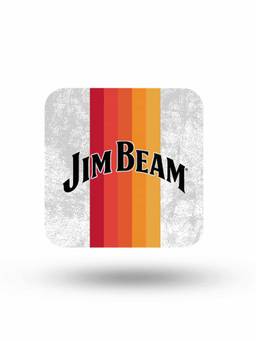 Macmerise - Jim Beam Sun rays Stripes Pattern Square Coaster