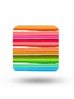 Macmerise - Colourful Brush Strokes Pattern Square Coaster