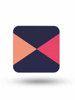 Macmerise - Criss Cross Blue and Pink Pattern Square Coaster