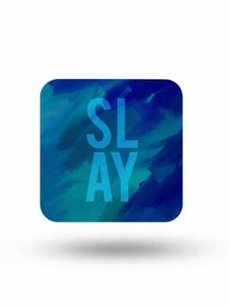 Macmerise - Slay Blue Pattern Square Coaster