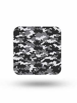 Macmerise - Camo Pixel Ash Grey Pattern Square Coaster