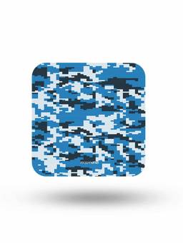 Macmerise - Camo Pixel Cerulean Pattern Square Coaster