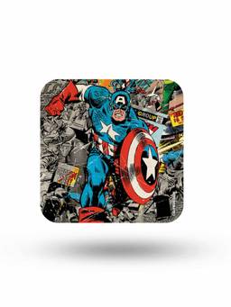 Macmerise - Comic Captain America Pattern Square Coaster