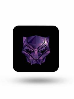 Macmerise - Black Panther Logo Pattern Square Coaster