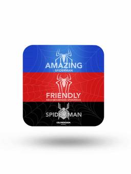 Macmerise - Phases Of Spidey Pattern Square Coaster