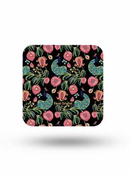 Macmerise - Payal Singhal Anaar and Mor Black Pattern Square Coaster