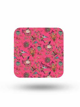 Macmerise - Payal Singhal Chidiya Pink Pattern Square Coaster