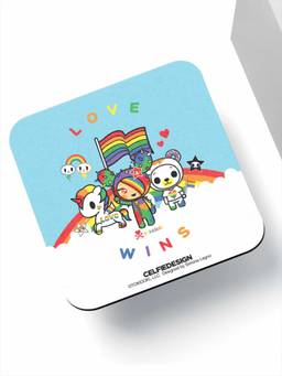 Macmerise - TD Love Wins Pattern Square Coaster
