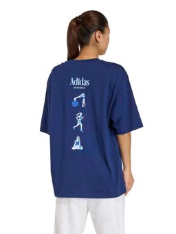 adidas - Women Blue Soft Sports Graphic Printed T-shirt