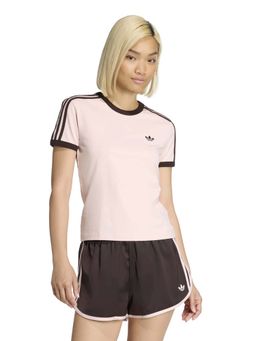 adidas Originals - Women Pink Stripes Slim Fit T-shirt