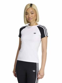adidas Originals - Women White Stripes Slim Fit T-shirt