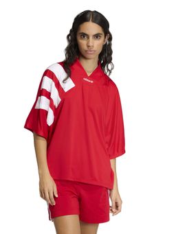 adidas Originals - Women Red Stripes V-Neck T-shirt
