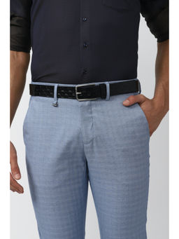 Louis Philippe - Men Black Textured Genuine Leather Casual Belt