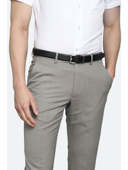 Louis Philippe - Men Black Solid Reversible Genuine Leather Casual Belt