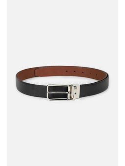 Louis Philippe - Men Black Textured Genuine Leather Formal Belt