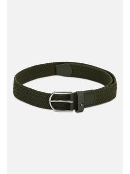 Louis Philippe - Men Green Solid Elastic Formal Belt