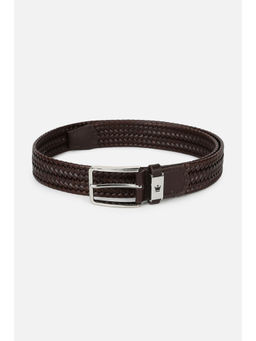 Louis Philippe - Men Brown Textured Genuine Leather Casual Belt