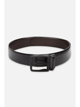Peter England - Men Black Solid Reversible Genuine Leather Belt