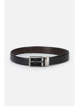 Peter England - Men Black Textured Reversible Genuine Leather Belt