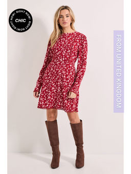 Dorothy Perkins - Pink Animal Lace Trim Detail Tie Back Printed Mini Dress
