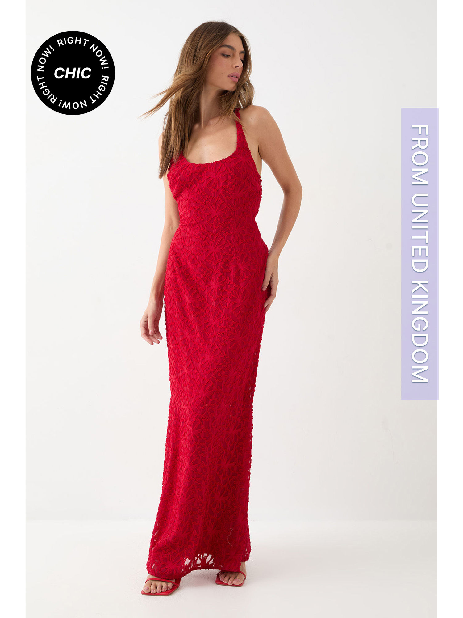misspap Textured Floral Chiffon Bias Maxi-picture-23