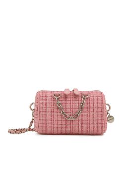 MIRAGGIO - Odette Tweed Crossbody Sling Bag With Detachable Chain - Pink (M)