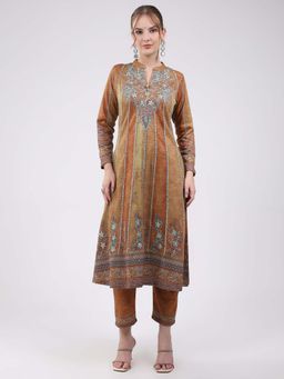 Monte Carlo - Women Mustard Embroidered Kurta with Pant