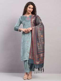 Monte Carlo - Women Sea Green Embroidered Kurta with Pant and Dupatta