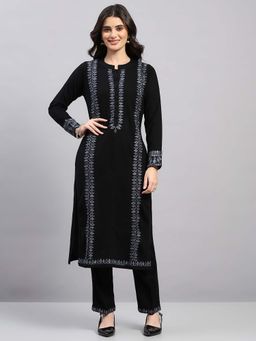 Monte Carlo - Women Black Embroidered Kurta with Pant