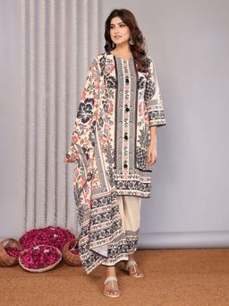 Elora - Women Multi-Color Floral Printed Kurta with Pant and Dupatta