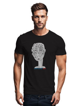 Tantra - Black Round Neck Graphic Printed T-Shirt