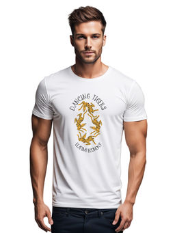 Tantra - White Round Neck Graphic Printed T-Shirt