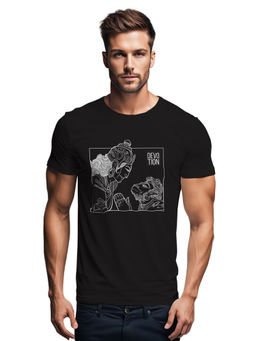 Tantra - Black Round Neck Graphic Printed T-Shirt