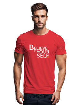 Tantra - Red Round Neck Graphic Printed T-Shirt