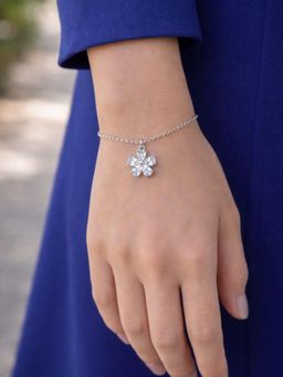 Digital Dress Room - Silver Flower Lumba Bracelet for Women Gifts
