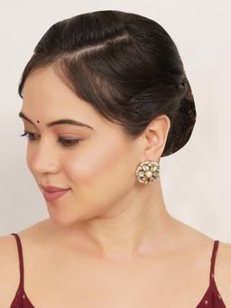 BeAbhika - Mini Kundan Flower Stud Earrings