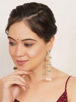 BeAbhika - Kundan Pearl Cascade Earrings