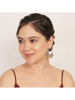 BeAbhika - The Indigo Charm: Multi-Jhumka Beaded Hoops Earrings