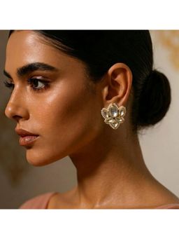 BeAbhika - Lotus Bloom Kundan Studs