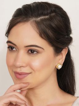 BeAbhika - Royal Pearl Frame Stud Earrings