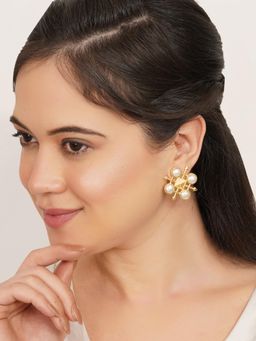 BeAbhika - Geometric Pearl Statement Earrings